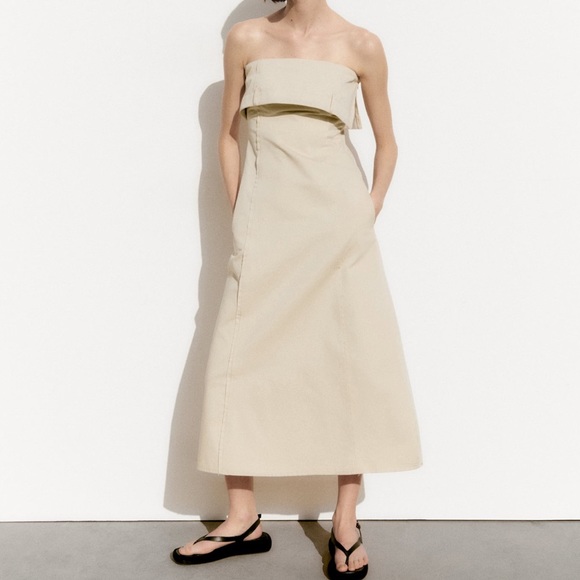 Zara mini beige corset dress, size XS - Picture 2 of 12